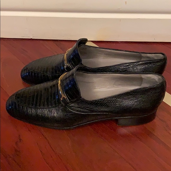 Bruno Magli Black Lizzard Loafer 9.5 - Picture 2 of 5